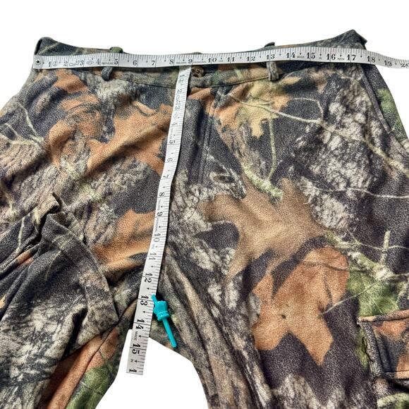 VTG Camo Cargo Pants M 35x31 READ Mesh Lined Zip Legs Fleecey Mossy Oak Hunting - Picture 6 of 12